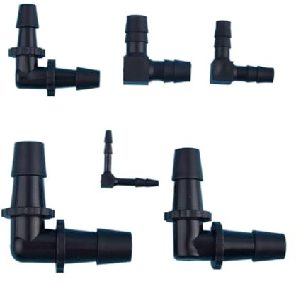 LUbrel PVC Pipe Fittings,2 PCS Black PP 90 Degree Equal Diameter Elbow 2.4-12.5mm, Corrosion-resistant Plastic Right Angle Connection Hose L-shaped Water Supply Pipe Fittings(8 * 8mm)