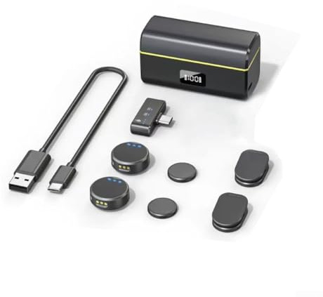 Trådlös mikrofon för Insta360 Go Ultra och för Insta360 X5, Lavalier-mikrofon för actionkameror med plug-and-play-funktion, bärbar och lätt