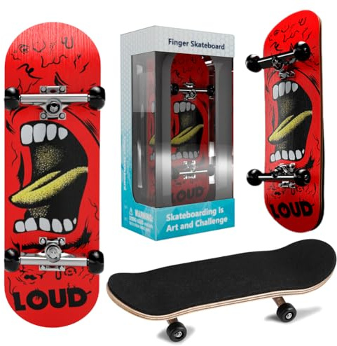 Danbghyuo Mini Skateboard Da Dita, Rosso Festa Compleanno Fingerboard con Accessori per Skateboard Mini per Trucchi e Stunt per adulti, ragazzi, bambini e principianti… (Cri rouge)