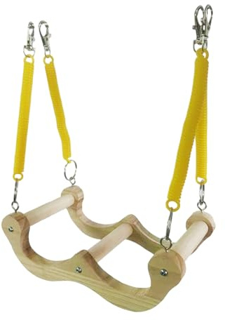 Vogelschaukel aus Holz mit hoher Elastizität Federmechanismus Sichere Kaubare Sitzstange für Papageien Käfig Anreicherung Spielzeug mit Federdesign
