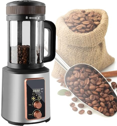 QUSYZD Tostadora eléctrica de Granos de café, Temperatura Ajustable de 150 a 240 ℃, Ajuste de Velocidad del Viento, máquina tostadora de café con Pantalla LED Digital par,