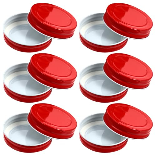 NUSITOU Couvercles en Fer-Blanc 7 CM pour Bocaux Mason, Lot de 12, Capsules de Remplacement pour Pots à Confiture, Adaptés la Stockage
