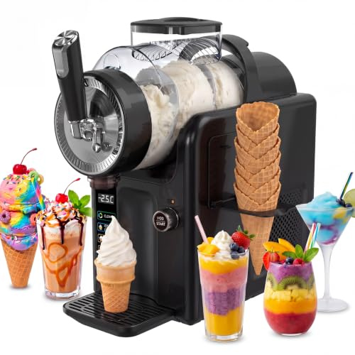 Slush Maschine,slushie maschine 2L Softeismaschine,Slushie Maschine für Zuhause,Maschine mit LED-Display,6 voreingestellte Programme für Eiscreme, Smoothies, Milchshakes, Slush-Cocktails und Margarita