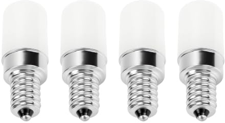 Bombillas LED E12 200LM 2W Iluminación Cálida y Suave para Uso en Cocinas y Electrodomésticos, Paquete de 4 Calidad Confiable (Luz cálida)