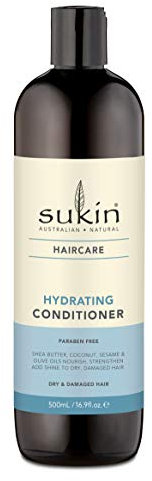 Sukin Hydrating Conditioner 500ml - strengthens and repairs dry and damaged hair, adds shine and tames frizz - with Coconut Oil & Shea Butter; cruelty free & vegan friendly.