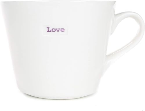 Keith Brymer Jones - Word Range - Standard Ceramic White Mug - Love (Lilac) - 350ml - Gift Boxed