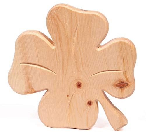 Dekobox Glücksklee aus Zirbenholz - Glücksbringer Kleeblatt aus Zirbe - ca. 17cm