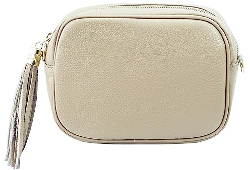 SH Leder Echtleder Umhängetasche mittel kleine Tasche Abendtasche Clutch Crossbody Bag Messenger Handtasche mit Reißverschluss 21x15cm Chiara G209