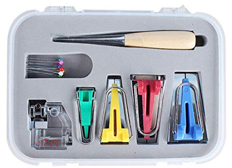 TOPBATHY Schrägbandformer Schrägband Werkzeug Set in 6mm,12mm, 18mm, 25mm Bias Tape Quilting Tools Kit für DIY Patchwork