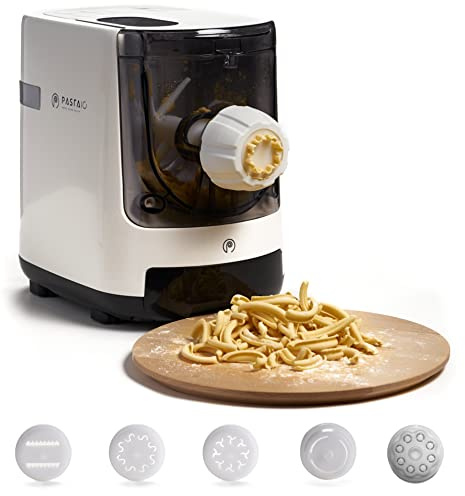 Pastaio Machine à pâtes fraîches, permet de produire 800 g de pâtes par cycle, avec pesage automatique, 5 matrices incluses pour 10 types de pâtes différents, 180 W
