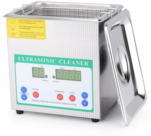 stonylab Ultraschallreiniger, Professioneller Allzweck-Ultraschallreiniger aus Rostfreiem Stahl mit Digitalanzeige-Timer und Wärmesteuerung für Labor 220V, 2L