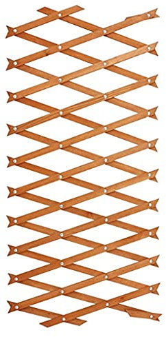 Garden Wooden Trellis Metal Rivets Expandable Plant Lattices Outdoor Climbing Growing Plants & Flowers Fence Panel Gardening Decor Support Structure (1 x Brown 6ft x 2ft)