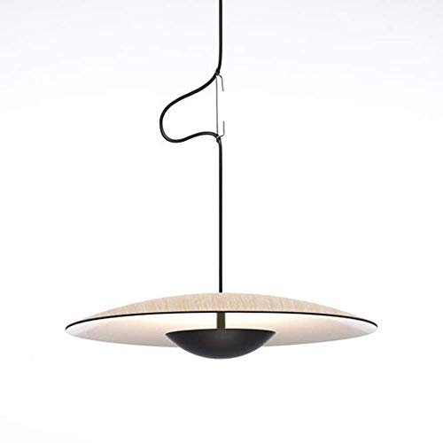 Nórdica moderna Sala Comedor Dormitorio de noche Barra redonda Araña Negro de madera del grano del platillo volante del techo de la forma de la lámpara 60x60x11.8cm Living comedor bar sala de la lámpa