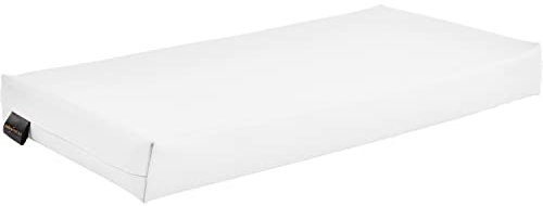 pader medi.tech Orthopädisches Entlastungskissen, Positurkissen 50x25x5cm I Bandscheibenkissen, Stufenkissen, Lagerungskissen für Beine mit festem Schaumkern (01 Weiß)