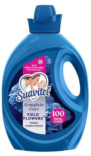 Suavitel Complete Liquid Fabric Softener, Fabric Conditioner, HE Compatible, 100 Small Loads, Field Flowers Scent, 100 fl oz Bottle