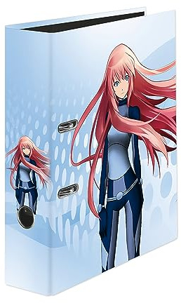 Original Falken motivmapp Manga Girl. Tillverkat i Tyskland. 8 cm bred DIN A4 vegansk ringmapp mapp brevmapp kontorsmapp plastmapp spårmapp