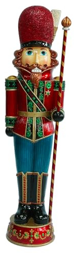 Friz Schiaccianoci di Natale Gigante 180cm DIMITRI, Soldato Schiaccianoci di Natale in Resina con Luci LED per uso Interno ed Esterno