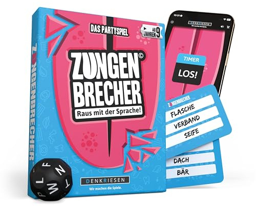DENKRIESEN - Zungebrecher© - Raus med språket! | Familjespel | Kortspel | Resespel | Partyspel | Från 9 år | Rolig barnlek | Perfekt presentidé | nöje garanterat!