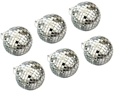 UKCOCO 6 STK Minispiegel Discokugel weihnachtliche hängende Disco-Dekoration partydekoration Party Deckendekorationen Kuchendekorationen Mikrolandschaft verkleiden Requisiten Dj