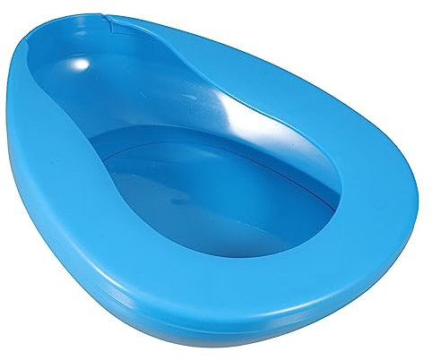 Beaupretty Tragbare Kunststoff Bettpfanne Urinal Glatte Oberfläche Mit Spritzschutz Für Bettlägerige Patienten Und Ältere Menschen Blau Komfortable Pflegehilfe