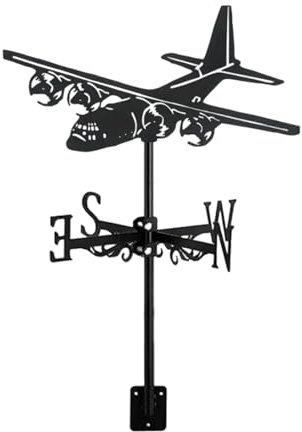 MagiDeal Flugzeug-Wetterfahne, Windrichtungsanzeiger, Basteln, Eisen-Wetterhahn, Wetterfahne für Garten, Bauernhof, Außenzaun