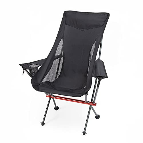 NBHDEK Campingstühle Tragbarer Klappsessel Ultraleichter Outdoor-Klappcampingstuhl mit Armlehnen Angelstuhl aus Aluminiumlegierung Picknick-Strandstuhl