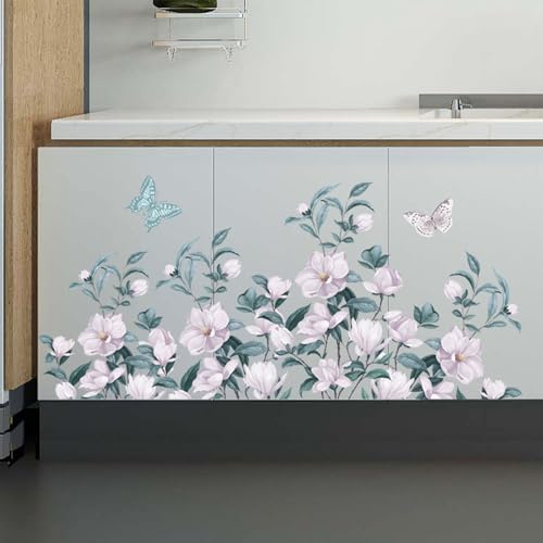 astylishome Wall Stickers for Bedrooms Flower Decals Removable Plants Walls Sticker Peel and Stick for Baby Home Bedroom Living Room Decoration Kitchen Wallpapers 0601