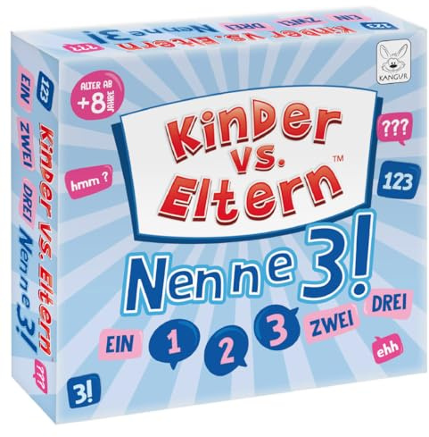 Kinder vs Eltern Spiel Nenne 3! Kinderspiele ab 8 Jahre Brettspiel Gesellschaftsspiele Familienquiz Lernspiele Wortspiel des Wissens Quiz Spiel Familienspiele Kartenspiele | 108 Karten