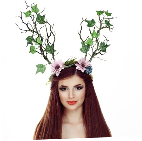 SOIMISS Künstliches Blumen Stirnband mit Baumzweigen aus Polyester und Kunststoff Dekoratives Haaraccessoire für Weihnachtsfeier und Festliche Partys Einfach zu Tragen