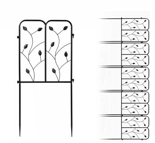 Gartenzaun Metall, Beeteinfassung zum Stecken, 5 Stück Zaunelementen, HxB 71 x 160 cm, für Blumenbeete, Gemüsegärten und Landschaftsgestaltung