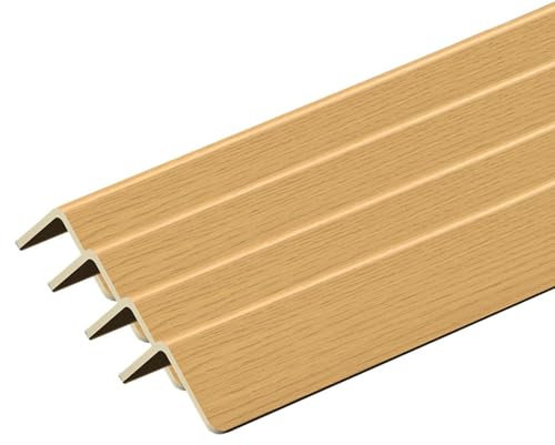 4 Stück Abziehen und Aufkleben, Holzmaserung, 90 Grad Winkel, Eckenschutz für Büro, Wand, Kantenschutz, braunes Holz, Farbmaserung, 66 cm
