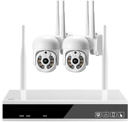Kit sistema NVR, Di Telecamere Di Sicurezza PTZ Da 3 MP 8CH 2304 * 1296 Kit NVR POE CCTV Set Di Telecamere IP Di Videosorveglianza In Metallo Bianco H.265X For Esterni(None,8CH NVR and 2Cameras)