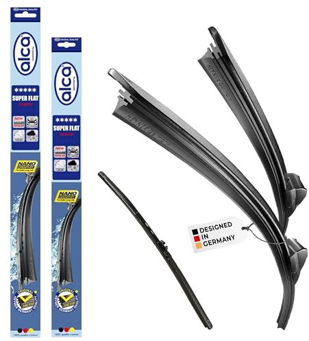 alca® Scheibenwischer mit Heckwischer passend für VW GOLF VI Variant (07.2009-04.2013) SUPER FLAT Flachbalkenwischer