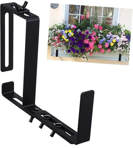 KITANDOVE Verstellbarer Blumenkastenhalter Mit Metallgeländer-pflanzgefäßhalterungen Balkon-hängegestell Für Gartenregale