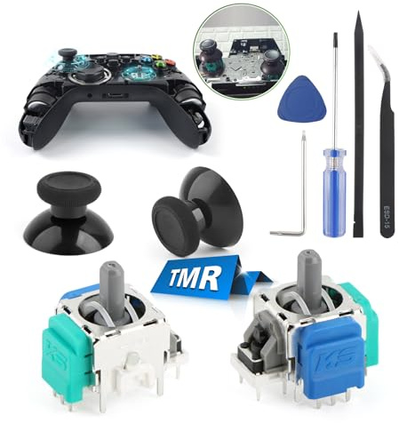 RongZy 2 Stück TMR Joysticks für Xbox Series S/X Controller 3D Analog ThumbStick für Xbox One Series X/S Joystick Kappen Ersatz Zubehör Drift-Reparatur mit Reparatur Tools