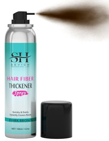 Sevich Hair Fiber Spray - Instant Hair Thickening Powder Für Männer & Frauen, Haaraufbauende Fasern Für Dünner Werdendes Haar, Wasserfest, Schweißfest, Natürliches Aussehen,120ml Dunkelbraun