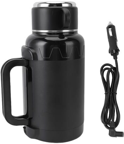 Qcwwy Viajar Hervidor Eléctrico Mini Hervidor de Agua de 1500 Ml, 304 Acero Inoxidable Anti Seca Temperatura LED Portable Puttle Calentador Electrice Caza Agua de Agua Caliente con