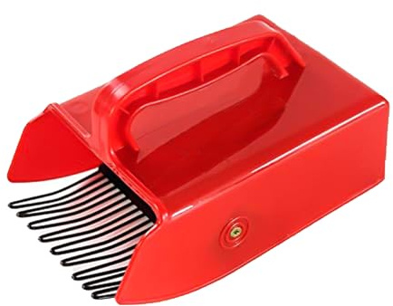 Peigne cueilleur de baies, peigne en plastique et métal, peigne à myrtilles, cueille-fruits pour myrtilles, canneberges, 22 x 14 x 14 cm, rouge
