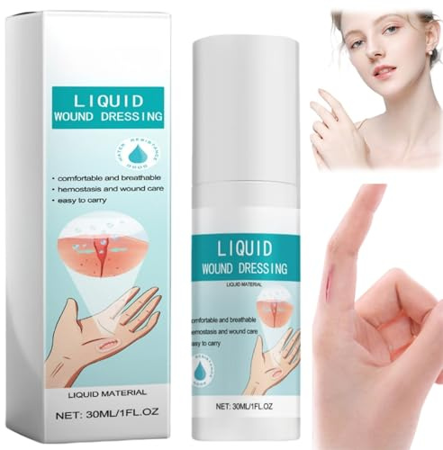 Liquid Wound Dressing,Skin Liquid Plaster Spray,Waterproof Spray Plasters for Wounds,Quick-Dry Gel Liqu/id,Transparent Gel Wound Stick Protective,Liq/uid Plaster for Wou/nds,Skin Glue for Wo/und Human
