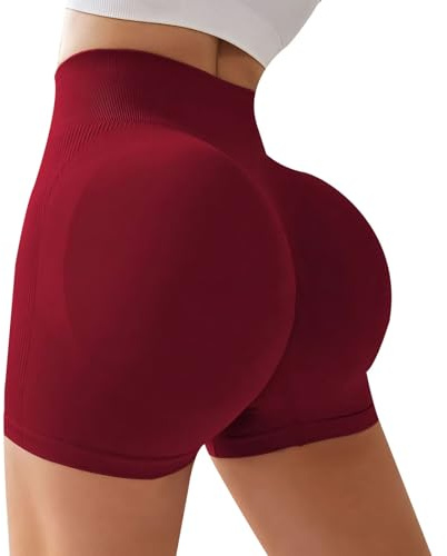 Short Sport Femme Push Up Scrunch Butt Legging Court Taille Haute Shorty Anti Frottement Cuisse Shorts Cycliste Opaque sans Couture pour Yoga Running Fitness Gym Course À Pied