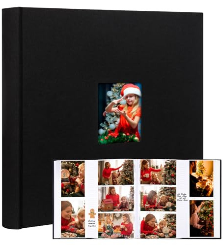 Álbum de fotos de 10 x 15 cm, 450 fotos con superficie de escritura, 10 x 15 cm, cubierta de lino con ventana frontal, 4 x 6, 450 fotos, 4 x 6, álbum de fotos, libro para bodas, niños, viajes, familia