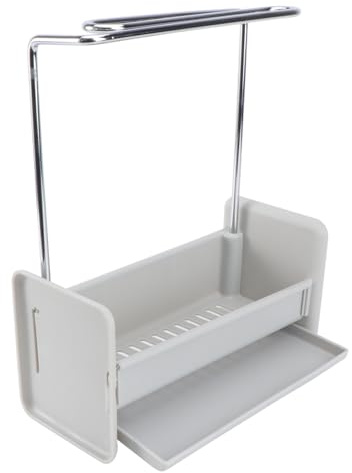 Toyvian Escurridor de Fregadero Colgante sin Perforar Bandeja de Drenaje y Rejilla para Trapos Estante de Almacenamiento para Cocina Soporte Multiusos para Esponjas y Paños