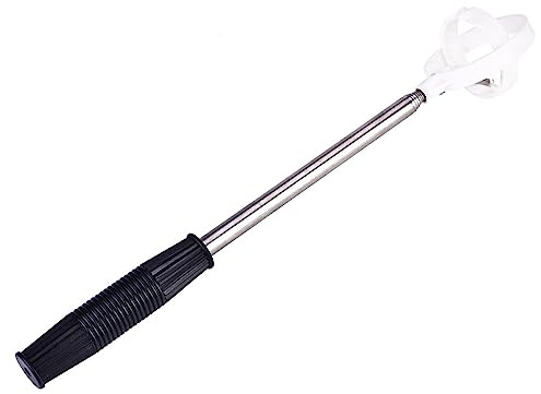 Aramox Ball Retriever Rostfritt Stål Teleskopisk Skopverktyg 8-sektions Autolåsväljare 39 Cm Till 215 Cm med Bekvämt Grepp för Golfare Användning Av Dammstaket (Vit)