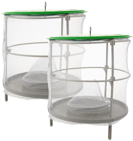 DECHOUS Piège à Mouches Suspendu de Plein Air Filet Blanc et Couverture Anti-Pluie, Lot de 2, Pratique et Solide pour Jardin, Écurie et Lutte