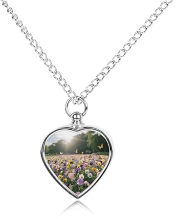 FodPand Pansy Perfection Pet Memorial Necklace for Ashes Waterproof Cremation Jewelry for Men Women Adjustable Pet Urn Pendant with Filling Kit Keepsake Gift for Loss of Dog Cat