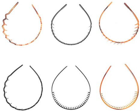 Gogogmee Bandeau 6 Pièces en Plastique Dentelé Antidérapant pour Cheveux Hommes et Femmes pour et Accessoire pour Sport et Usage Quotidien Sport Usage Quotidien