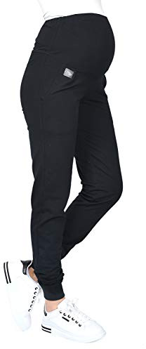 MijaCulture Casual graviditetsbyxor mammabyxor med magpanel Coco M003, svart, XXL
