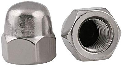 Tuerca de bellota hexagonal Unc 8#, 10#, 1/4 , 5/16, 3/8 304 Hexagon de acero inoxidable Hexagonal Decorativo Semicírculo Tapa tuercas Tuercas Cúpulas Nueces DUO ER (Color : 5/16''-18 2pcs)