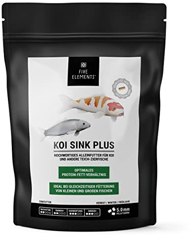 FIVE ELEMENTS® Koi Sink Plus | 1,4 kg | optimal als Herbst-Futter | sinkendes Koi-Futter | hochwertige Inhaltsstoffe