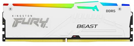 Kingston FURY Beast White RGB 128GB (4x32GB) 5600MT/s DDR5 CL40 DIMM Desktop Gaming Memory Kit of 4 Intel XMP - KF556C40BWAK4-128